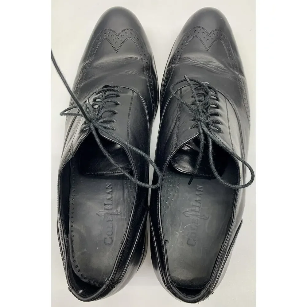 Cole Haan Air Pitney Black Leather Wingtop‎ Oxfords C09149 sz: US 11.5 M